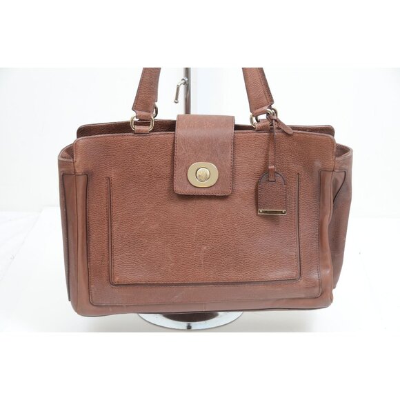 Cole Haan Sequoia Leather Large Travel Business Bag Tote Satchel Ipad Holder - Picture 2 of 13